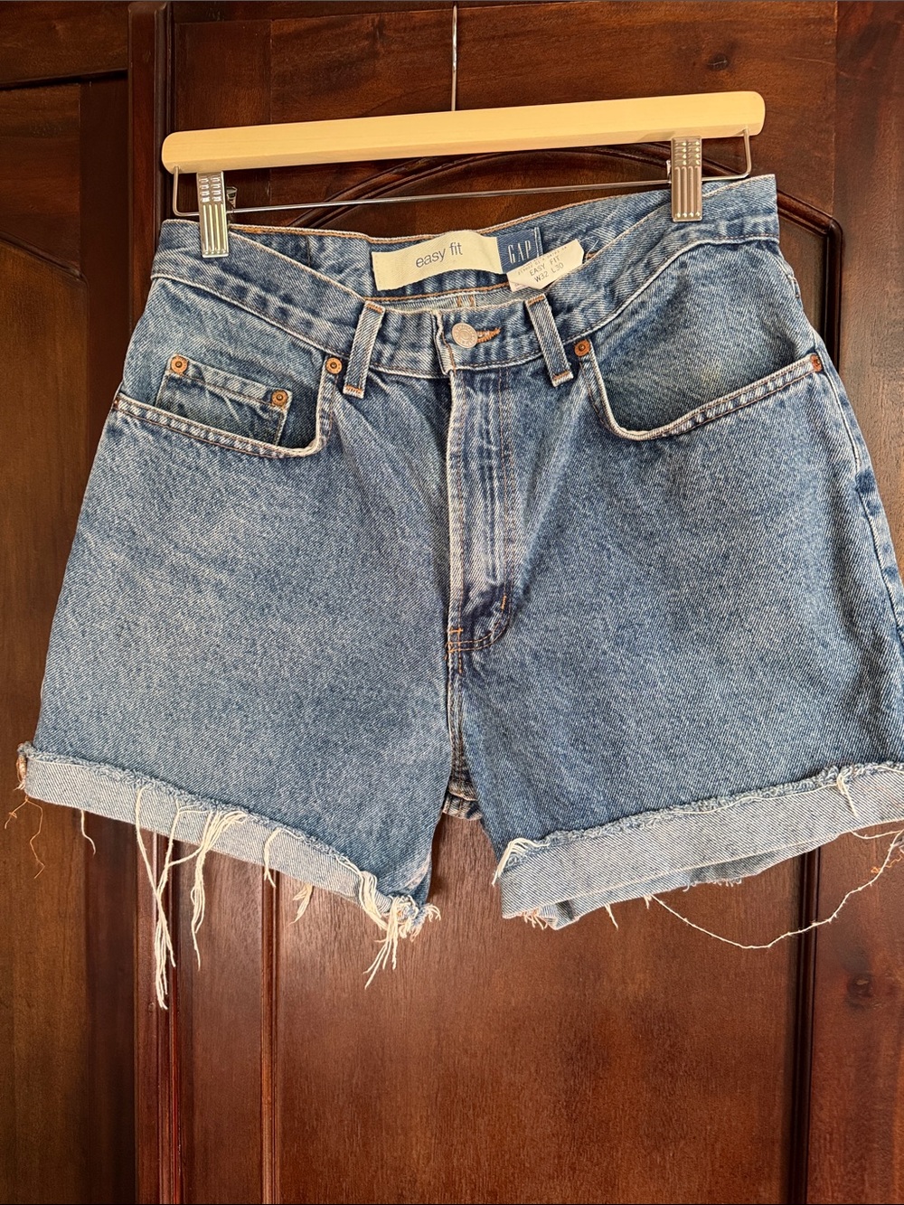 GAP Women's Light Blue High-Rise Denim Shorts